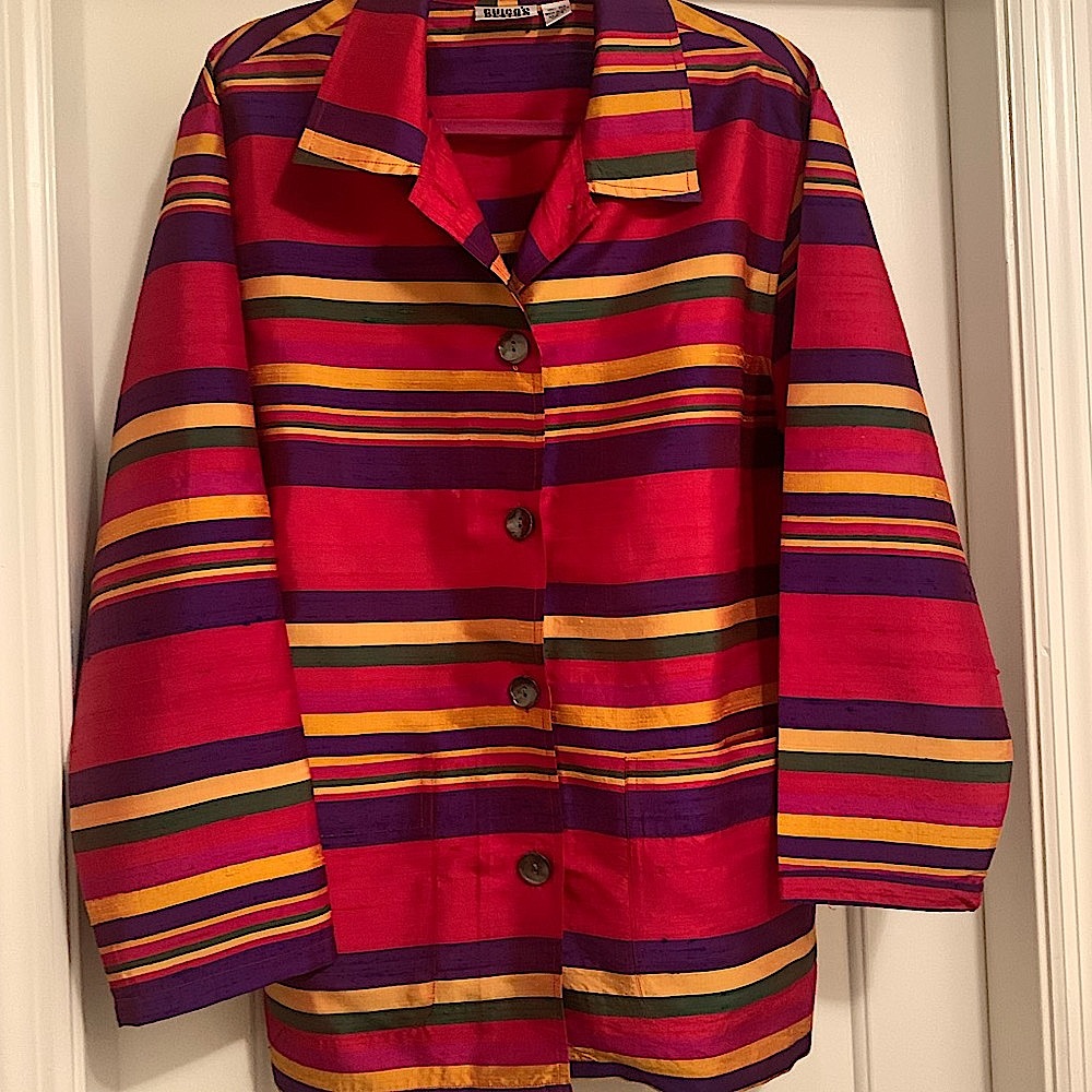 Chicos All Silk Jacket, Abalone Shell Buttons